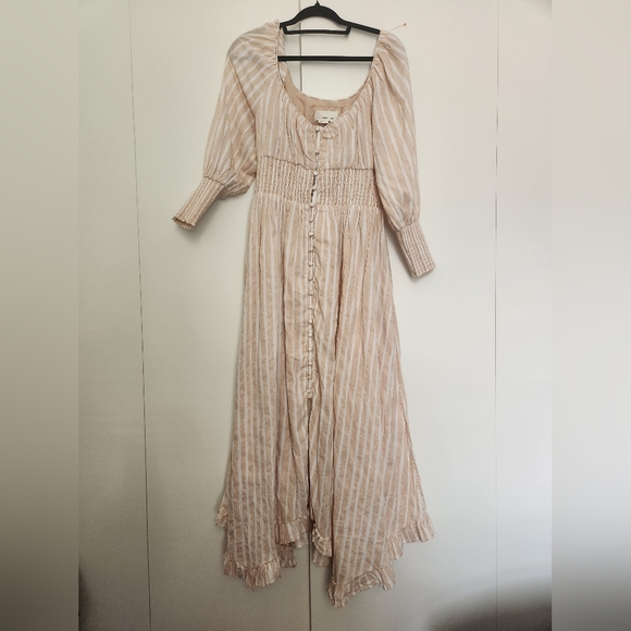 Anthropologie Striped Smocked Waist Maxi Dress Size Medium NWT - Picture 3 of 6